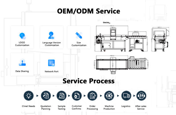 Точный детектор металлов для пищевых продуктов с размерами 1200 мм х 800 мм х 1200 мм и точностью ± 0,1 Г